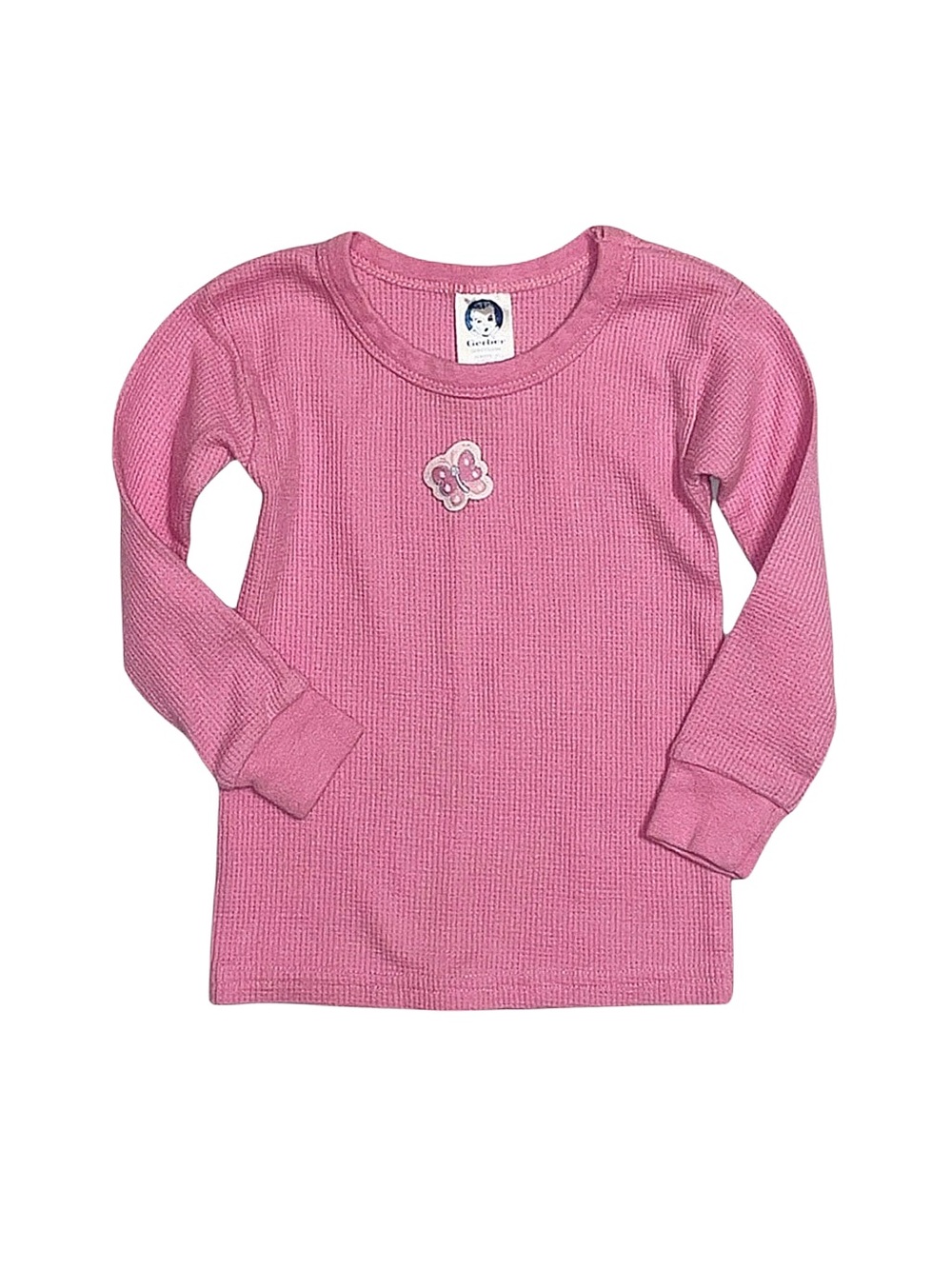GERBER Baby Girl Pink Long Sleeve Thermal Top Size 24 Months / 2T